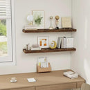 Fun Memories 36 x 8 Inch Floating Shelves for Wall, Farmhouse Bathroom Shelves Set of 2, Wood Wall Shelves 36 Inch Long, 36 x 8 x 1.4 Inch, Rustic Brown by CozyNest Decor