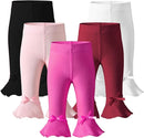 Newborn Toddler Baby Girl Pants Leggings Ribbed Straight Flare Infant Girl Pants Leggings Bell Bottoms 5 Packs by TinyTreasures Baby Boutique