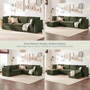 mopio Oversized Modular Sectional Sofa with Fully Removable Covers and Storage, Convertible U, L-Shaped and Sleeper Sectional, Modern Couches with Ottoman Chaise (Olive Green Velvet, 3 Seater) by CozyNest Decor