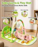 dearlomum Baby Play Mat Gym, Funny Play Piano Tummy Time Activity Mat with 5 Infant Sensory Toys, Music and Lights, Boy & Girl Gifts for Newborns 0 to 3 6 9 12 Months (Green) by TinyTreasures Baby Boutique