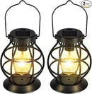 2 Pack Solar Lanterns Outdoor Hanging Lantern Lights, Metal Decor Lantern, Waterproof LED Decorative Garden Light - Garden Decoration for Patio, Yard, Pathway, Landscape by GreenHaven Gardens