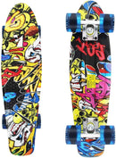 Skateboards Complete 22 Inch Mini Cruiser Retro Skateboard for Kids Boys Youths Beginners by TinyTreasures Baby Boutique