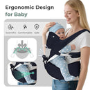 FRUITEAM Baby Carrier Newborn to Toddler, 6-in-1 Ergonomic & Adjustable Baby Carrier with Lumbar Support for All Seasons, Hands-Free, Adapt to Newborn, Infant & Toddler (Navy) by TinyTreasures Baby Boutique