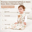 Baby Sleep Sack 12-18 Months 3 Pack 100% Cotton Lightweight 0.5 TOG Wearable Blanket Baby Sleep Bag with 2-Way Zipper for Newborn Infant Orange Flowers & Plaid by TinyTreasures Baby Boutique