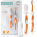 Cherish Baby Care Baby Toothbrush & Toddler Toothbrush Set (0-2 Years) - BPA-Free & Safety-Tested, 2023 Award Winner, Food-Grade Silicone (Orange) by TinyTreasures Baby Boutique