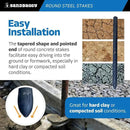 Sandbaggy Round Steel Concrete Form Stakes with Nail Holes - Rust Resistant Coating - Removable, Reusable (10, 3/4 in X 12 in) by CozyNest Decor