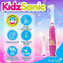 Brush-Baby - KidzSonic Unicorn Kids Electric Toothbrush, Ages 3+ Years - DeepClean Bristles, Suction Base - Fun Design with Flashing Lights - 2 x Replacement Heads & 1 x AAA Battery by TinyTreasures Baby Boutique