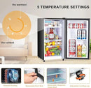 Upgraded Mini Fridge with Freezer 3.2 Cu.Ft Compact Dorm Refrigerator Small Cooler for Bedroom Office, Single Door Adjustable Thermostat Low Noise, 17.5" D x 17.7" W x 31.5" H, Black by CozyNest Decor
