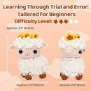 Mewaii Crochet Kit for Beginners Level 1 with 40% Extra Eco-Friendly Pre-Started Easy Yarn, Step-by-Step Video Tutorials for Adults and Kids (2 Pack Lambs) by TinyTreasures Baby Boutique