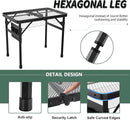 Folding Table, 2x1.3 FT Camping Table with Mesh Desktop,Folding Grill Table with Mesh Bag,Portable Outdoor for Picnic,Camping,BBQ,Beach(Black) by GreenHaven Gardens