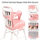 Toddler Booster Seat for Kitchen Chair, 2-in-1 Dining Table Booster Seat with Backrest & Adjustable Straps – Easy-Clean, PU Portable Toddler Eating Travel Increasing Cushion - Pink by TinyTreasures Baby Boutique