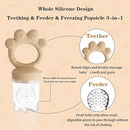 Baby Fruit Food Feeder - Silicone Nibble Tray Combo - Breastmilk Popsicle Mold for Cooling Relief, BPA Free Mesh Feeder for Infant Self Feeding (Claw Beige + Pineapple) by TinyTreasures Baby Boutique