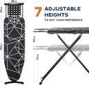 Ironing Board 43x13, Compact Iron Board Full Size with Heavy Duty Iron Rest, Thick Padded Cover, Adjustable Height, Sturdy Lightweight Steel Legs, Black by CozyNest Decor