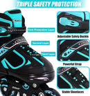 Nattork Blade Roller Skates for Boys with Light Up Wheel, Outdoor & Indoor Illuminating Black Inline Skates for Boys Little Kids Toddler Ages 5-8 4 5 6, Beginners by TinyTreasures Baby Boutique