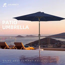 JEAREY 10FT Outdoor Patio Umbrella Outdoor Table Umbrella with Push Button Tilt and Crank, Market Umbrella 8 Sturdy Ribs UV Protection Waterproof for Pool, Garden (Navy) by GreenHaven Gardens