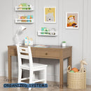 White Nursery Floating Book Shelves for Wall Set of 3, Kids Wall Shelves for Baby Room Bedroom, Modern Hanging Bookshelf for Baby Toddler Children Girls Boys Decor and Toys Books Storage by TinyTreasures Baby Boutique