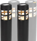 TECHKO Solar Mini-Bollard Cylinder Pathway Lights – 4-Pack, Dusk-to-Dawn, Weather-Resistant Outdoor LED Lighting by GreenHaven Gardens