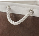 Large Storage Baskets for Shelves, Fabric Baskets for Organizing, Collapsible Storage Bins for Closet, Nursery, Clothes, Home & Office [3-Pack, White&Brown] by TinyTreasures Baby Boutique