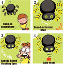 SUNLIN Interactive Halloween Spider Cute Soft Plush Toy Gift for Adults & Kids 3+, Touch & Sound Activated Prank with Sound & Glowing Eyes, Scary Party Supplies Home Decor by TinyTreasures Baby Boutique