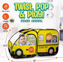 Kiddzery School Bus Pop Up Kids Play Tent - Tents with Sound Play Button for Toddler & Up - Girls and Boys Magic Wheels Bus for Indoor & Outdoor - Pretend Toy Playhouse - Playhouses for Toddlers by TinyTreasures Baby Boutique