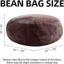 Bean Bag Chair 6Ft, Memory Foam Filled, Large Beanbag Chairs for Adults and Teens, Soft Sofa with Removable Flannel Cover, Round Couch for Living Room Bedroom College Dorm (Brown, 6FT-67×67"×24") by CozyNest Decor
