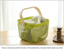 Metal Mesh Steel Basket, Storage Organizer Basket Multi-functional Hanging Kitchen Baskets Fruit Basket with Wooden Handle for Kitchen Bathroom Picnic Shopping Decor Cabinet Home, Macaron Green by GreenHaven Gardens