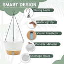 ZMTECH 12 Inch Hanging Planters for Outdoor, 2 Pack Self Watering Pots for Indoor Plants, Large Hanging Baskets for Plants Outdoor with Visual Reservoir and Drainage Hole(White) by CozyNest Decor