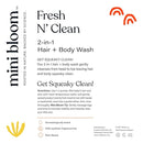Fresh N’ Clean 2-in-1 Hair + Body Wash | Shampoo Sulfate-Free | Baby & Kid Safe | Gently Cleanses Head to Toe w/Aloe leaf, Chamomile extract, Lavender & Botanicals 16.6 oz by TinyTreasures Baby Boutique