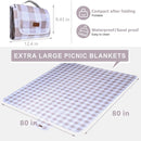 80"x80" Extra Large Waterproof Outdoor Mat - Sandproof Foldable Picnic Blanket for Family Camping, Backyard, Beach Parties - Heavy Duty & Easy Storage (Light Brown) by TinyTreasures Baby Boutique