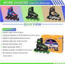 Nattork Kids Adjustable Inline Skates with PU Flash Wheels, Fun Roller Skates for Ages 4-12, Indoor/Outdoor Birthday Gift for Son and Grandson by TinyTreasures Baby Boutique