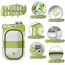 MoreFeel Collapsible Baby Bathtub for Newborn with Thermometer & 1 Hooded Towel & 1 Soft Floating Cushion,Portable Travel Bathtub with Drain Hole, Durable Foldable Baby Tubs for Infants to Toddler by TinyTreasures Baby Boutique