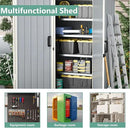 Aoxun Outdoor Storage Shed 5 x 3FT, Resin Shed with Floor and Lockable Door, Plastic Sheds for Garbage Can, Tool, Accessories, Lawn, Garden - Grey by GreenHaven Gardens