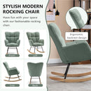 NIOIIKIT Nursery Rocking Chair Teddy Upholstered Glider Rocker Rocking Accent Chair Padded Seat with High Backrest Armchair Comfy Side Chair for Living Room Bedroom Offices (Olive Green) by TinyTreasures Baby Boutique