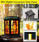 Solar Lanterns - Outdoor Hanging Solar Lights with Flickering Flame, Decorative Garden Lanterns, Waterproof LED Lights for Garden, Patio, Pathway, Yard - 2 Pack by GreenHaven Gardens