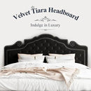 Allewie King Bed Frame with Adjustable Velvet Tiara Headboard, Upholstered Diamond Button Tufted Platform Bed, Wood Slats Support, No Box Spring Needed, Mattress Foundation, Easy Assembly, Black by CozyNest Decor