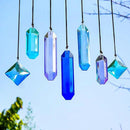 HDCRYSTALGIFTS Crystal Prisms Sun Catchers, 7PCS Blue Dreams Suncatcher Hanging Kit Rainbow Maker Pendant Ornaments for Indoor Window Outdoor Garden Christmas Tree Decor by GreenHaven Gardens