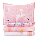 Cloele Pink Crib Bedding Set for Girls- 4 Piece Unicorns Baby Comforter Bed Set Includes Crib Skirt Quilt Fitted Sheet Toddler Pillowcase - Pink Soft Nursery Baby Bedding Set for Girls by TinyTreasures Baby Boutique