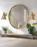 FEMILA Bathroom Light Fixtures 2 Pack, Antique Brass Vanity Light with Hammered Metal Shade, 2-Lights Bath Wall Mounted Lights Wall Lamp for Mirror Kitchen Bedroom, 4FG59B-2 BG by CozyNest Decor