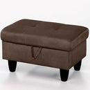 Ottoman Rectangular Storage Ottoman Bench, Flannel Footrest Stool Footstool with Lid for Living Room, Bedroom, Entryway, Chocolate, 28.5"x19"x17.5" by CozyNest Decor