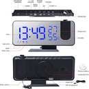 Projection Digital Alarm Clock for Bedrooms,Alarm Clock Radio on Ceiling, USB Charger Port, Temperature & Humidity Display, 7.3” Large Mirror LED Display,12/24H,Snooze,Dual Loud Clock- 4 Dimmer by TinyTreasures Baby Boutique