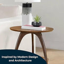 Martin Svensson Home LAX Two-Tone 20-Inch Caramel Brown Round Wood End Side Table with Walnut Legs and Shelf Storage by CozyNest Decor
