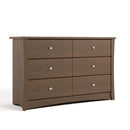 Storkcraft Crescent 6 Drawer Double Dresser (Hazelnut) – GREENGUARD Gold Certified, Nursery Dresser for Kids Bedroom by TinyTreasures Baby Boutique