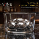 Football Whiskey Stones, 6 Stones Rocks Cubes by The Wine Savant