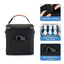 Breastmilk Cooler Bag with Ice Pack Fits 6 Baby Bottles Up to 9 Ounce, Baby Bottle Bag with Shoulder Strap for Nursing Mom Daycare, Black by TinyTreasures Baby Boutique