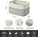 Woven Storage Baskets - Cotton Rope Organizers for Books, Towels, Toys or Bins - 3 Pack, Grey by TinyTreasures Baby Boutique