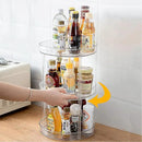 URALFA 3 Tier Bathroom Lazy Susan Organizer, 9 Inch Clear Rotating Makeup Organizer for Vanity, High-Capacity Acrylic Skincare Organizers 360 Rotating Tray for Countertop, Pantry, Kitchen, Cupboard by CozyNest Decor