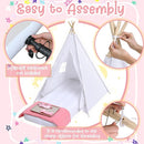 Windyun 8 Pack Kids Teepee Tent for Slumber Party with Mattress,Light String,Airbed Fitted Sheet,Sleepover Tent for Girls Boys Party,Kids Play Playhouse Indoor Outdoor(White) by TinyTreasures Baby Boutique