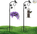 Shepherds Hooks for Outdoor Hummingbird Bird Feeder Pole Hanger 49 Inches with 5 Prongs Base Stainless Metal Adjustable Garden Hanging Holder Weddings Garden Decor Butterfly 2-Pack