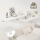 48" Floating Shelves for Wall, 12" Deep Slim White Floating Shelves, Wall-Mounted Shelves for Bedroom, Living Room, Kitchen, Bathroom - Set of 2 by CozyNest Decor