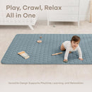 Comfy Cubs Rectangle Kids Play Mat - Medium 48 x 72 inches Soft Quilted Baby Floor Mat with Non-Slip Bottom - Plush Design for Toddlers Playtime and Relaxation - Comfortable and Durable - Pacific Blue by TinyTreasures Baby Boutique